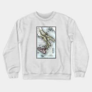 1835 Map of the Kingdom of the Two Sicilies Crewneck Sweatshirt